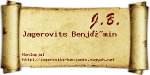 Jagerovits Benjámin névjegykártya